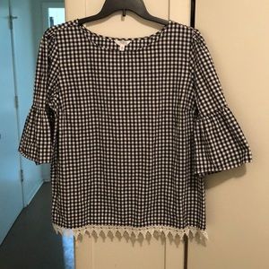 Black and white checked top